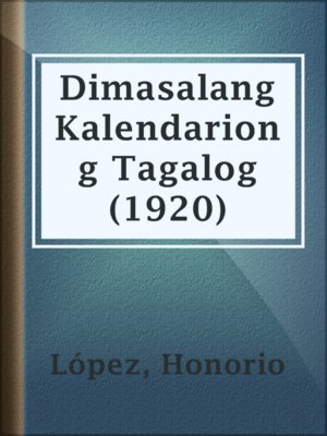 cover image of Dimasalang Kalendariong Tagalog (1920)